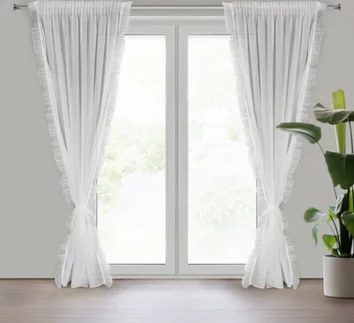 Produktbild von Gardine KAREN weiß 140x270 cm  Kräuselband Schnürchen