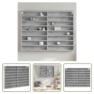 Obrázek produktu pro Vitrína The Living Store betonově šedá 100x8,5x75 cm materiál na bázi dřeva