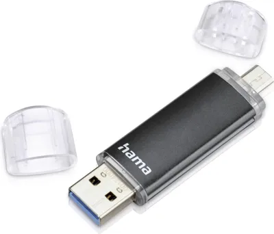 Produktbild von Hama USB-Stick Laeta Twin, USB 3.0, 32 GB, Schwarz