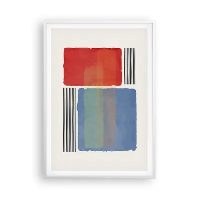 Produktbild von Gerahmtes Poster - Weißer Rahmen - Stück Geometrisch Rechtecke - 70x100 cm - Wand Bild - Wanddeko - Wandbilder - Kunstposter - Wandposter - Bilderrahmen - Bilder - Kunstdruck - P2WPA70x100-4809