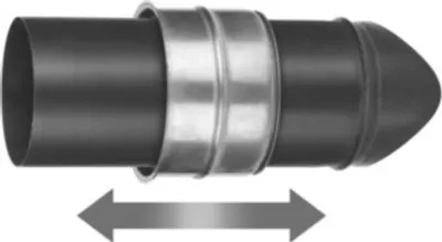 Produktbild von Verschiebbares Wandfutter doppelt für Schamotterohr im mehrschaligen Schornstein | 150 mm