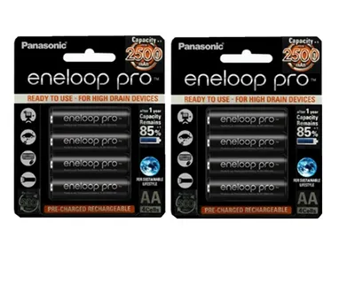 Produktbild von 8x Panasonic AAA eneloop Pro Akku Ni-mh Wiederaufladbar Rechargeable 1,2 V