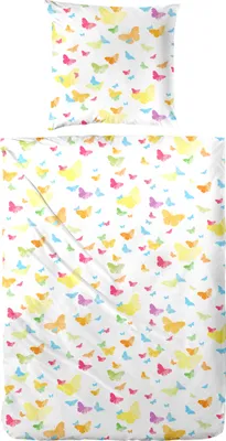 Produktbild von Primera Renforce Bettwäsche 135x200 Schmetterlinge bunt weiß 123107-12