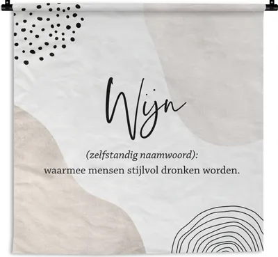 Produktbild von MuchoWow® Wandteppich Wandbehang Zitate - Sprichwörter - Wein - Wein - Definition - Wörterbuch 90x90 cm Tapisserie Dekoration Wandtuch - Wandaufhänger