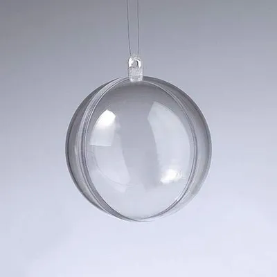 Zdjęcie produktu dla Kulka z tworzywa sztucznego, dzielona (PS), przezroczysta, 60 mm, 50 szt.