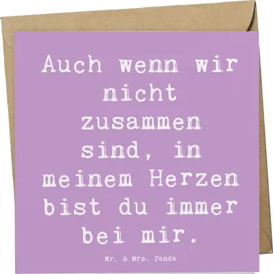 Produktbild von Mr. & Mrs. Panda Grußkarte Spruch Trennung von den Eltern - Lavendeltraum - Geschenk, Klappkarte, Zuneigung, schwierige Zeiten, Zuversicht, Trost, doppelkarte, Vertrauem