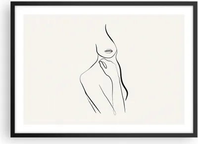 Produktbild von Gerahmtes Poster - Schwarzer Rahmen - Frau Skizze Zeichnung - 70x50 cm - Wand Bild - Wanddeko - Wandbilder - Kunstposter - Wandposter - Bilderrahmen - Bilder - Kunstdruck - P2BAA70x50-5045