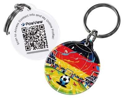 Immagine prodotto di Etichetta per cani con codice QR, impermeabile, in resina epossidica, serie WM, modello C40, confezione da 1 pezzo