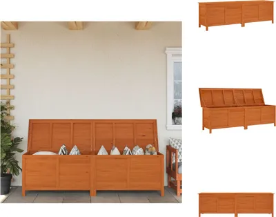 Obrázok produktu pre vidaXL Záhradná truhlica hnedá 198,5x50x56,5 cm z jedľového masívu - Záhradné truhlice