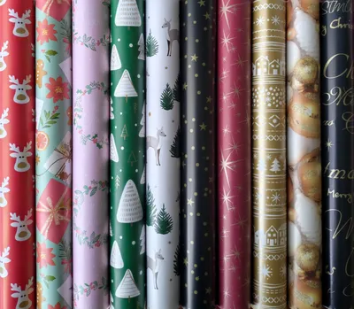 Produktbild von Geschenkpapier Weihnachten, Weihnachtspapier 2m x 0,7m - 10 Rollen