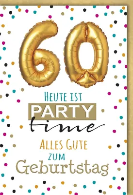 Produktbild von 60. Geburtstag - Glückwunschkarte im Format 11,5 x 17 cm mit