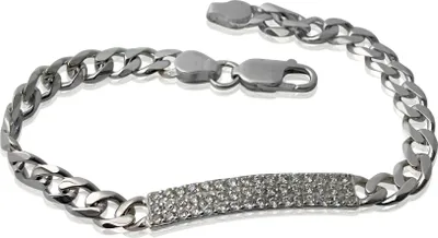 Produktbild von Schildarmband 925 Silber Zirkonia Niklarson 20cm Panzerarmband 2500520