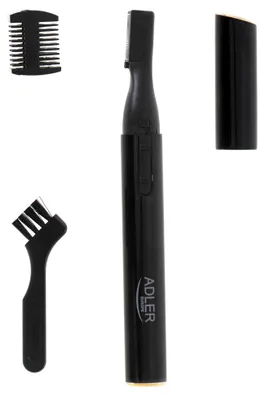 Immagine prodotto di Rifinitore per sopracciglia - AD2934B - Elettrico - Rimozione dei peli indolore - Compatto - Acciaio inossidabile - Set di pulizia - Nero