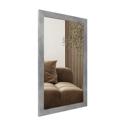 Image de STYLER Miroir mural LAHTI, 47x72 cm, rectangulaire, cadre en MDF, design moderne, idéal pour l'entrée, la chambre, la salle de bain. Miroir mural décoratif et intemporel