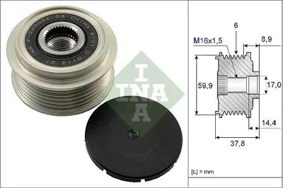 Produktbild von INA Generatorfreilauf Riemenscheibe Lichtmaschine für HYUNDAI ix35 (LM, EL, ELH)
