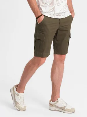 Produktbild von Ombre Einfarbige Herrenshorts mit Cargotaschen olive S