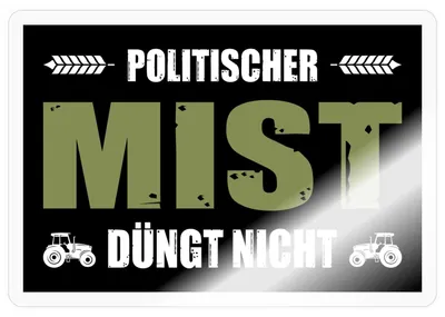 Produktbild von Spreadshirt Bauernstreik Politischer Mist Düngt Nicht Sticker Aufkleber, 10 x 10 cm, Transparent glänzend
