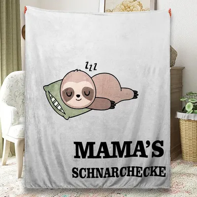 Produktbild von Fleece-Überwurf Geschenksdecke Weich Gemütlich Faultier Motiv 130x150 cm