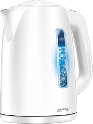 Image de MPM MCZ-66 Bouilloire électrique Intérieur éclairé1,7L,sans fil,arrêt automatique Blanc