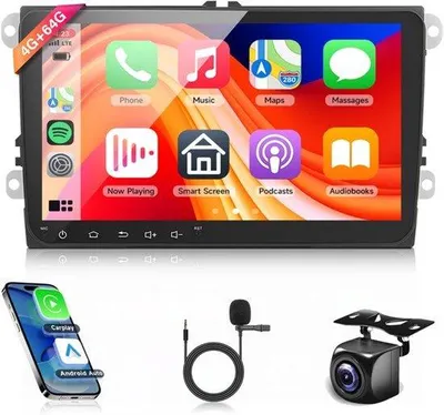 Obrázek produktu pro 4G+64GB, bezdrátové rádio do auta, vhodné pro 5, 6 a 9 palcová autorádia s GPS navigací a Wi-Fi