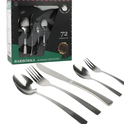 Produktbild von 72 teiliges Besteck-Set für 12 Personen aus hochwertigem Edelstahl Silber