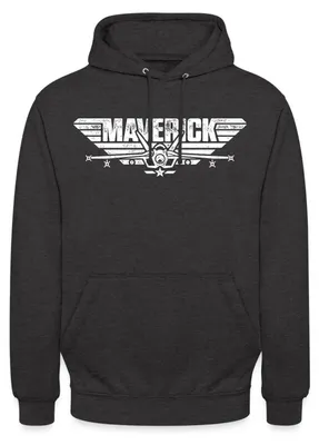 Produktbild von Spreadshirt Top Gun Maverick Kampfjet Logo Uni Hoodie, XXL, Anthrazit