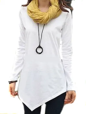 Produktbild von Kalin Mississhop Tunika Longshirt Bluse Minikleid asymmetrische Form Japan Style Weiß M