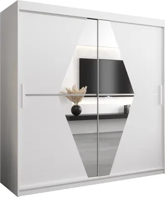 Produktbild von Kleiderschrank, Schiebetürenschrank Schlafzimmer, Schrank mit Spiegel BOLIWIA 200 cm