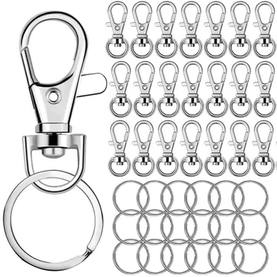 Schlüsselanhänger-Set 50-tlg., 25 mm, Karabinerhaken, Drehverschlüsse