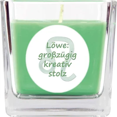 Obrázok produktu pre HS Candle "Zverokruh" sviečka s vôňou kokosu v nádobe na cukríky ( lev ) - na výber z mnohých motívov, 190 g - doba horenia až 50 hodín - Lev