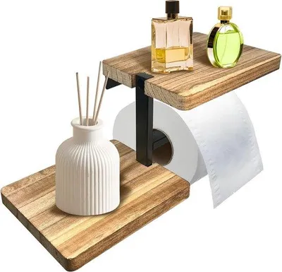 Produktbild von Toilettenpapierhalter mit Telefonablage - Selbstklebend, Bohrfrei