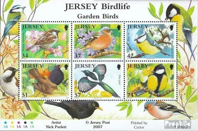 Produktbild von Briefmarken GB - Jersey 2007 Mi Block62 (kompl.Ausg.) postfrisch Gartenvögel