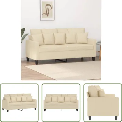 Produktbild von The Living Store 2-Sitzer-Sofa Creme 140 cm Stoff