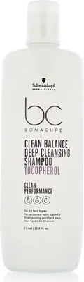 Image de Schwarzkopf Professional BC Bonacure Clean Balance Shampooing nettoyant en profondeur Tocopherol Shampooing nettoyant en profondeur pour tous les types de cheveux 1000 ml