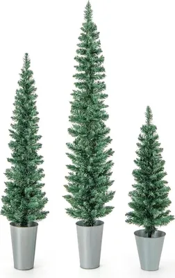 Produktbild von Künstlicher Weihnachtsbaum - Slim/Pencil - 90/120/150 cm - Metallständer - Grün