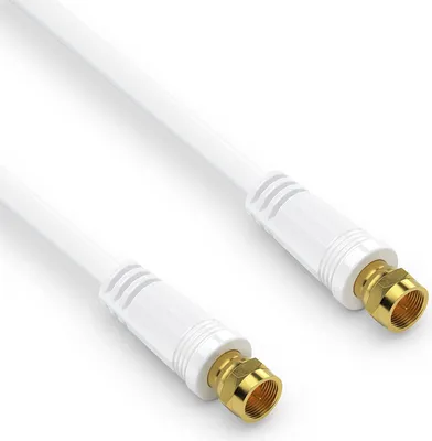 Zdjęcie produktu dla Kabel antenowy SAT, 10 metrów, koaksjalny, z wtykiem na wtyk, biały