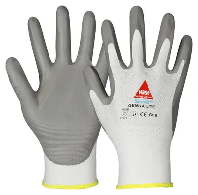 Immagine prodotto di Guanto antitaglioPoliuretanoCUT E "Genua Lite" 508560 - Hase Safety bianco/grigio 10
