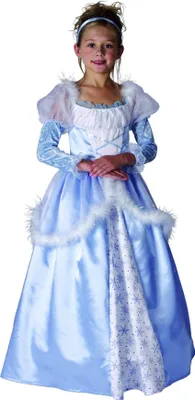 Produktbild von Prinzessinnen-Kostüm für Kinder mit Reifrock hellblau L 10-12 Jahre (130-140 cm)