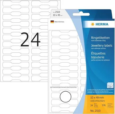 Productafbeelding van Ringetiketten 49 x 10 mm - Zelfklevende Prijsetiketten voor Handgeschreven Labels - 600 Stuks