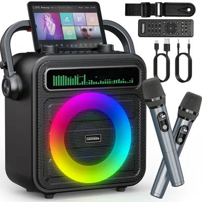 Productafbeelding van Karaokeset Draadloos - 40 W Bluetooth Speaker - Zwart - Draagbaar - Voor Thuis En Feest