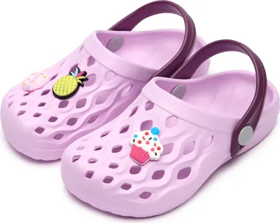 Produktbild von Ladeheid Clogs Kinder Schuhe für Mädchen und Jungen leichte Gartenclogs Gartenschuhe Kinder LA-CA-15 (Lilla, 30/31 EU)