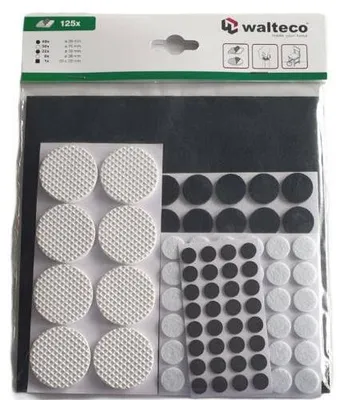 Produktbild von Filzpadset, weiß/schwarz, 125 Stück