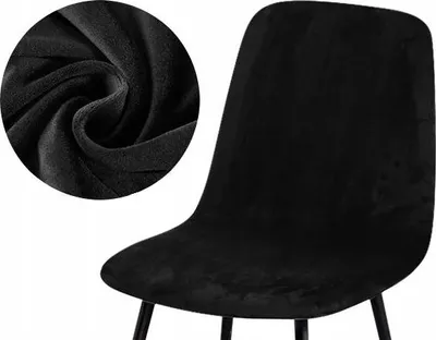 Produktbild von Dicker, Veloursbezug Für Skandinavischen Stuhl Schwarz