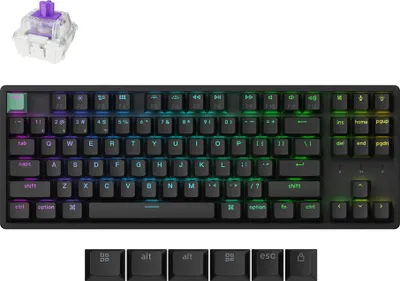 Zdjęcie produktu dla Keychron K8 HE Kabellose Mechanische Tastatur, ANSI US, wersja standardowa / czarny / Gateron Double-Rail Magnetic Nebula Switch K8H-J1