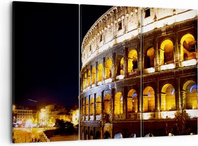 Produktbild von Bild auf Leinwand - Leinwandbild - Coloseum Rom Architektur - 105x70cm - Wand Bild - Wanddeko - Leinwanddruck - Bilder - Kunstdruck - Wanddekoration - Leinwand bilder - Wandkunst - CE105x70-1334