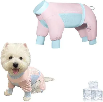 Produktbild von Sommerhundeshirt, UV-schützender Hundeshirt für kleine, mittelgroße und große Hunde, weiches Hundetop, S-Größe, rosa