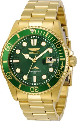 Produktbild von Invicta Pro Diver 30027 Herrenuhr - Quarzwerk - Edelstahl mit grünem Zifferblatt - 43 mm
