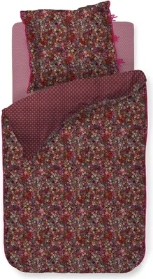 Produktbild von Pip Studio Perkal-Bettwäsche-Garnitur Tutti i Fiori Dunkelrot 155x220+80x80 AL