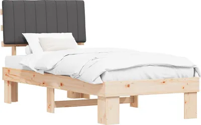 Obrázok produktu pre Rám postele s čalúneným čelom Tmavo šedá 90 x 200 cm