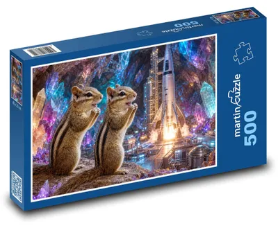 Obrázek produktu pro Puzzle 500 Čipmankové na kosmodromu - martinpuzzle